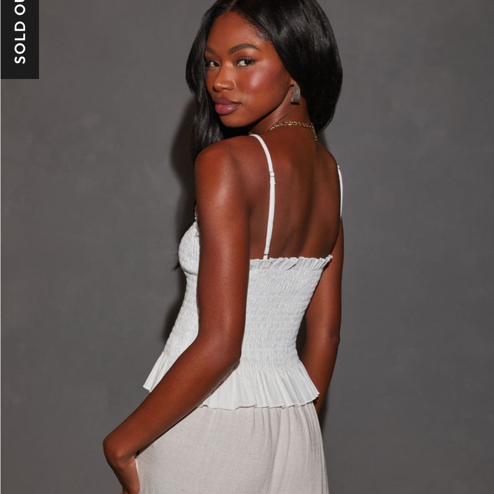 VICI White Ruffled Top - Picture 3 of 5